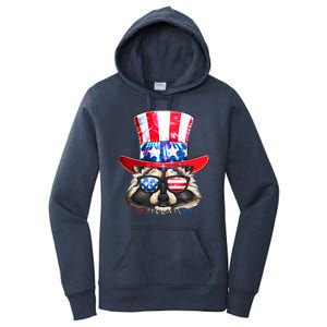 Funny Fourth Of July Fireworks Raccoon Women's Pullover Hoodie