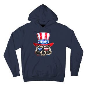 Funny Fourth Of July Fireworks Raccoon Tall Hoodie