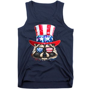 Funny Fourth Of July Fireworks Raccoon Tank Top