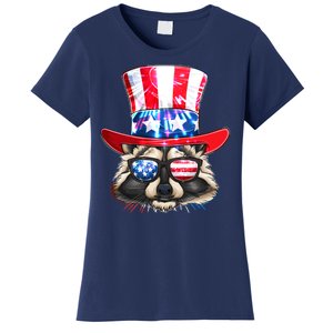 Funny Fourth Of July Fireworks Raccoon Women's T-Shirt