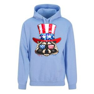 Funny Fourth Of July Fireworks Raccoon Unisex Surf Hoodie