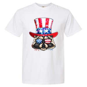 Funny Fourth Of July Fireworks Raccoon Garment-Dyed Heavyweight T-Shirt