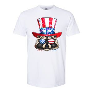 Funny Fourth Of July Fireworks Raccoon Softstyle CVC T-Shirt