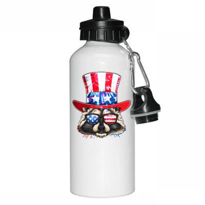 Funny Fourth Of July Fireworks Raccoon Aluminum Water Bottle