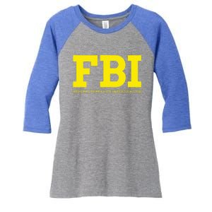 Fbi Federal Office For Investigation Officers Women's Tri-Blend 3/4-Sleeve Raglan Shirt