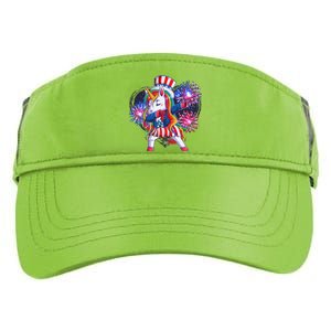 Funny Fourth Of July Fireworks Dabbing Unicorn Adult Drive Performance Visor