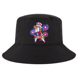 Funny Fourth Of July Fireworks Dabbing Unicorn Cool Comfort Performance Bucket Hat