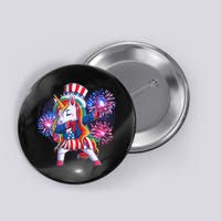 Funny Fourth Of July Fireworks Dabbing Unicorn Button