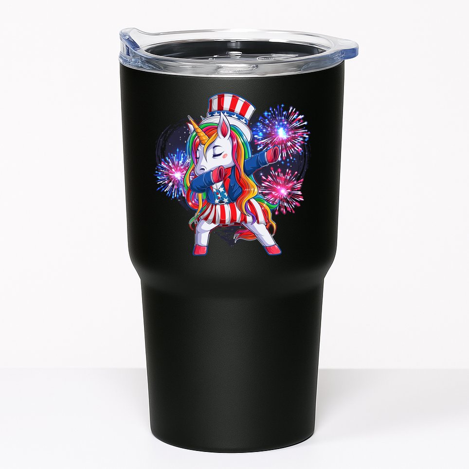 Funny Fourth Of July Fireworks Dabbing Unicorn Tumbler