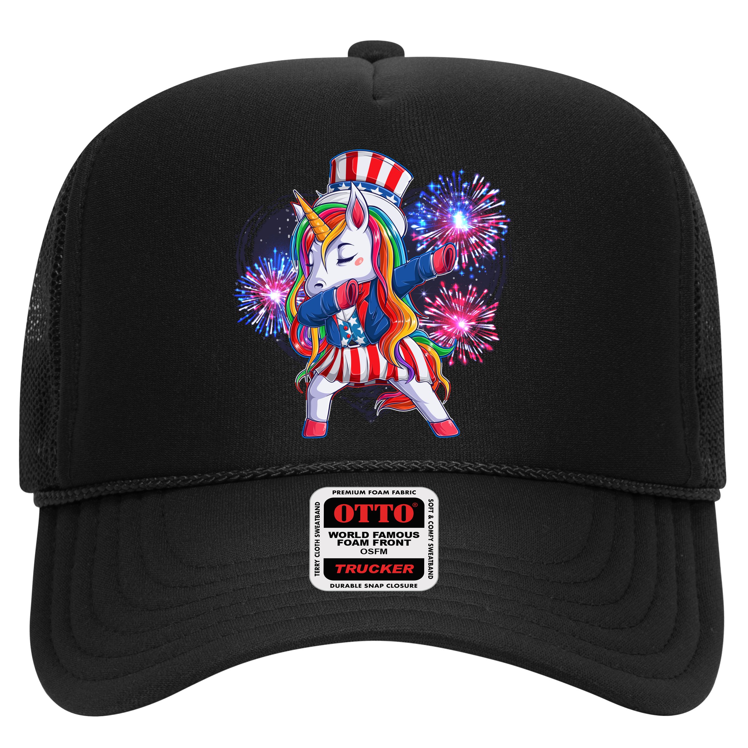 Funny Fourth Of July Fireworks Dabbing Unicorn Hat