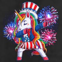 Funny Fourth Of July Fireworks Dabbing Unicorn Hat