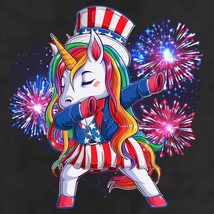 Funny Fourth Of July Fireworks Dabbing Unicorn Hat