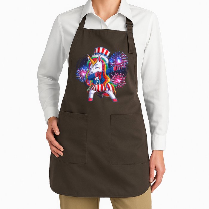 Funny Fourth Of July Fireworks Dabbing Unicorn Apron