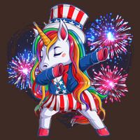 Funny Fourth Of July Fireworks Dabbing Unicorn Apron