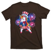 Funny Fourth Of July Fireworks Dabbing Unicorn T-Shirt