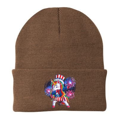 Funny Fourth Of July Fireworks Dabbing Unicorn Beanie