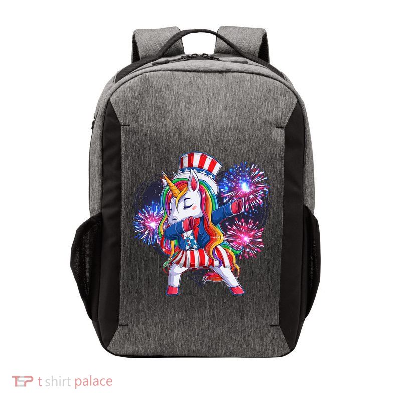 Funny Fourth Of July Fireworks Dabbing Unicorn Vector Backpack