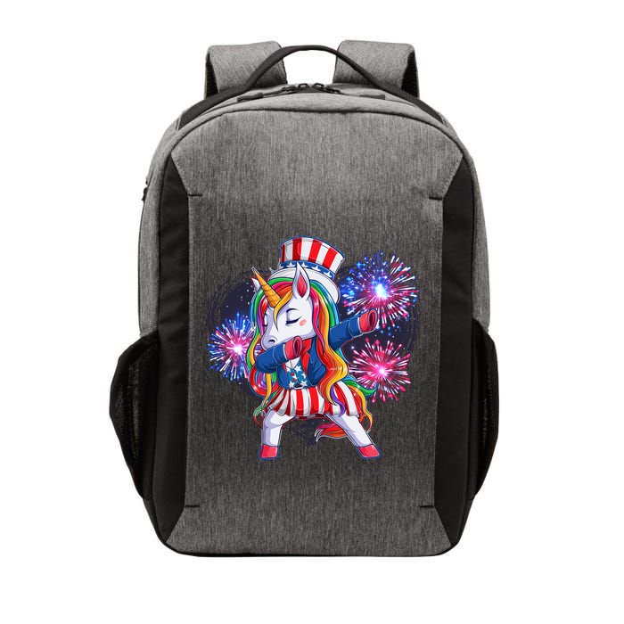 Funny Fourth Of July Fireworks Dabbing Unicorn Vector Backpack