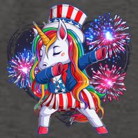 Funny Fourth Of July Fireworks Dabbing Unicorn Vector Backpack