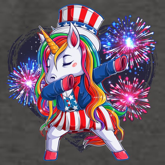 Funny Fourth Of July Fireworks Dabbing Unicorn Vector Backpack
