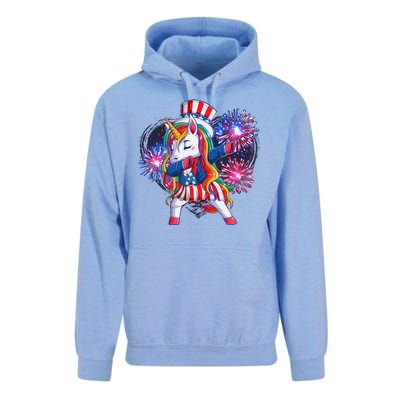 Funny Fourth Of July Fireworks Dabbing Unicorn Unisex Surf Hoodie