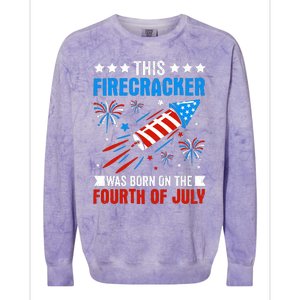 Firecracker Fourth Of July Celebration Graphic Colorblast Crewneck Sweatshirt