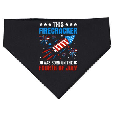 Firecracker Fourth Of July Celebration Graphic USA-Made Doggie Bandana