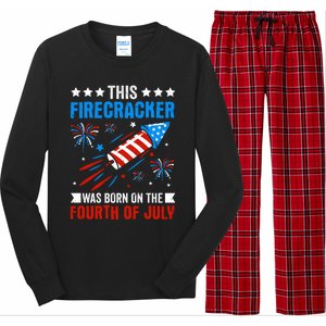 Firecracker Fourth Of July Celebration Graphic Long Sleeve Pajama Set