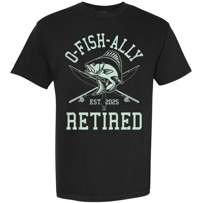 Funny Fishing Ofishally Retired Est 2025 Garment-Dyed Heavyweight T-Shirt
