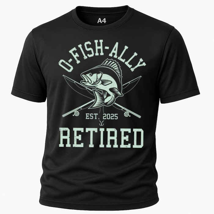 Funny Fishing Ofishally Retired Est 2025 Cooling Performance Crew T-Shirt