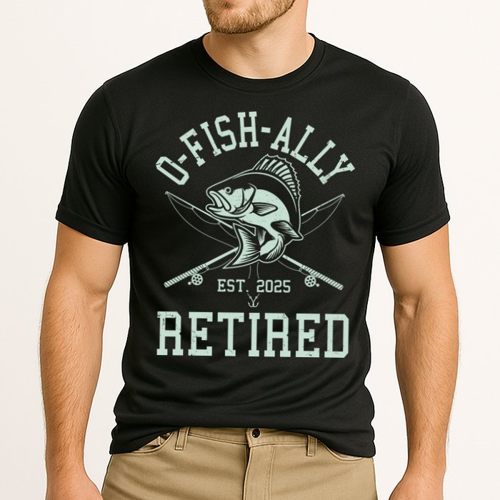 Funny Fishing Ofishally Retired Est 2025 Cooling Performance Crew T-Shirt
