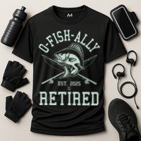Funny Fishing Ofishally Retired Est 2025 Cooling Performance Crew T-Shirt