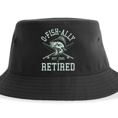 Funny Fishing Ofishally Retired Est 2025 Sustainable Bucket Hat