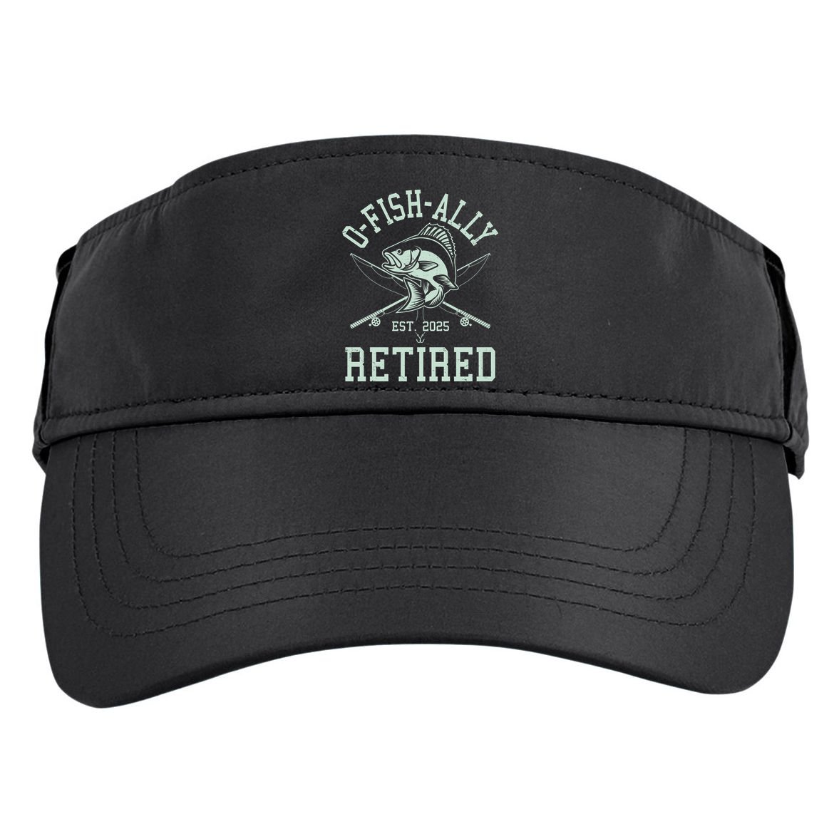 Funny Fishing Ofishally Retired Est 2025 Adult Drive Performance Visor