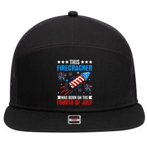 Firecracker Fourth Of July Celebration Graphic 7 Panel Mesh Trucker Snapback Hat