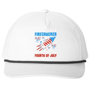 Firecracker Fourth Of July Celebration Graphic Snapback Five-Panel Rope Hat