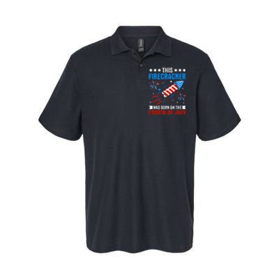 Firecracker Fourth Of July Celebration Graphic Softstyle Adult Sport Polo