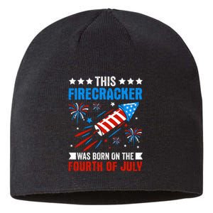 Firecracker Fourth Of July Celebration Graphic Sustainable Beanie