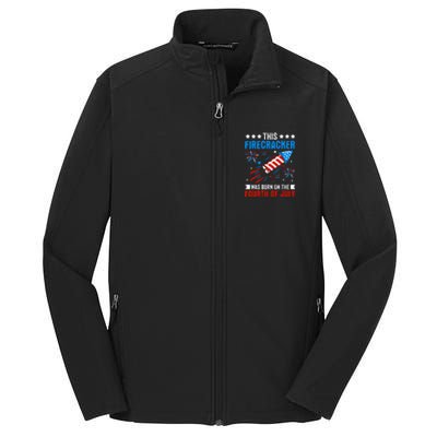 Firecracker Fourth Of July Celebration Graphic Core Soft Shell Jacket