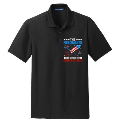 Firecracker Fourth Of July Celebration Graphic Dry Zone Grid Polo