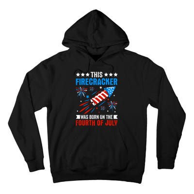 Firecracker Fourth Of July Celebration Graphic Tall Hoodie