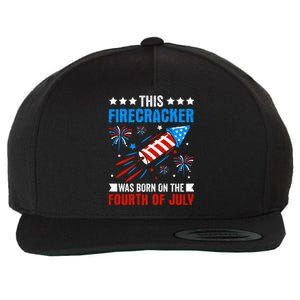 Firecracker Fourth Of July Celebration Graphic Wool Snapback Cap