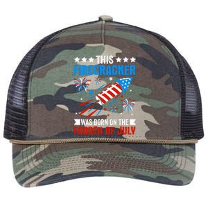 Firecracker Fourth Of July Celebration Graphic Retro Rope Trucker Hat Cap