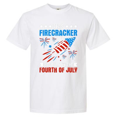 Firecracker Fourth Of July Celebration Graphic Garment-Dyed Heavyweight T-Shirt