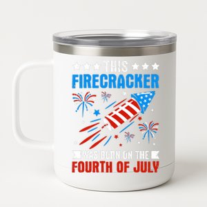 Firecracker Fourth Of July Celebration Graphic 12 oz Stainless Steel Tumbler Cup