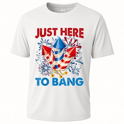 Funny Fourth Of July 4th Of July Just Here To Bang Fireworks Performance Shirt