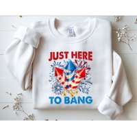Funny Fourth Of July 4th Of July Just Here To Bang Fireworks Sweatshirt