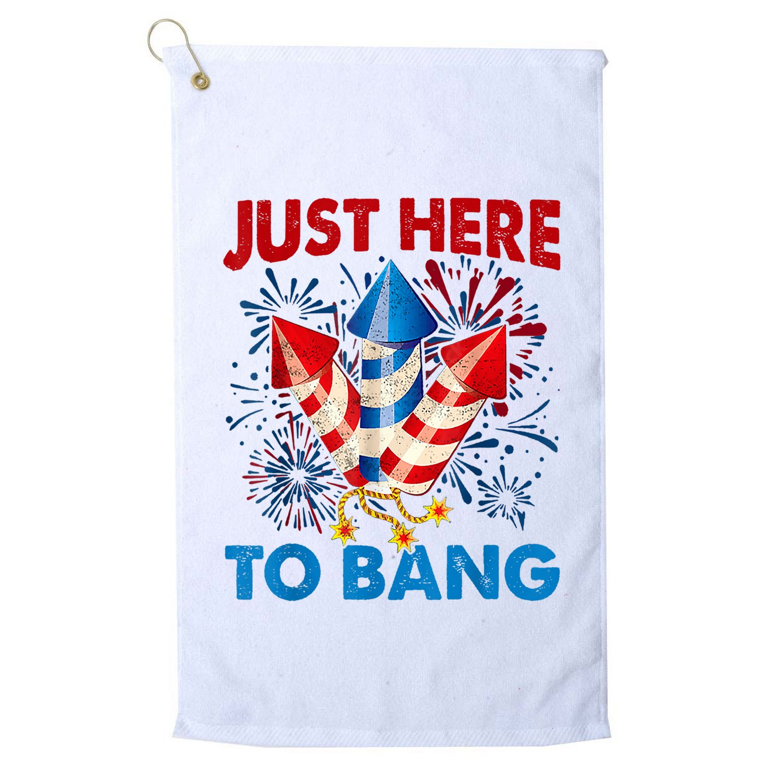 Funny Fourth Of July 4th Of July Just Here To Bang Fireworks Golf Towel