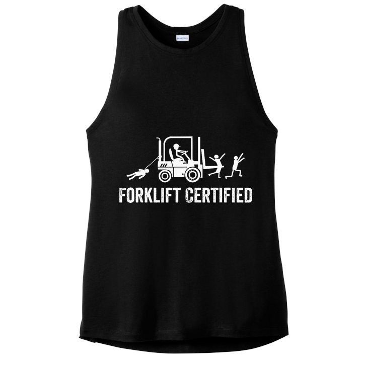 Funny Forklift Operator Forklift Certified Retro Vintage Ladies PosiCharge Tri-Blend Wicking Tank