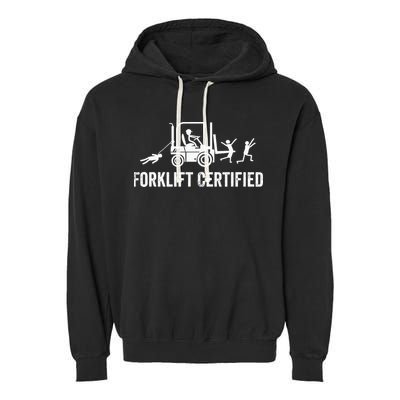 Funny Forklift Operator Forklift Certified Retro Vintage Garment-Dyed Fleece Hoodie